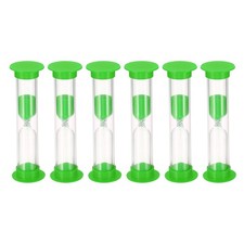 2 Minute Sand Timer, 6Pcs Small Sandy Clock, Count Down Sand Glass Green