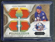 JOHN TAVARES 2015-16 UPPER DECK THE CUP #CF-JT FOUNDATIONS QUAD JERSEY AUTO 4/15