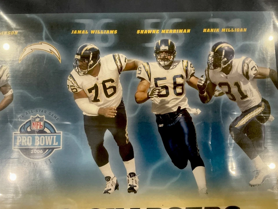 Cuadro LE 2006 San Diego Chargers Pro Bowl Selections #59/80 Autenticado Foto 3 de 4