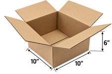 25-Pack 10 x 10 X 6 " Corrugated Shipping Box 32 ECT