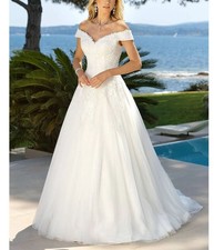 Princess wedding dress wedding dress n.measurement 32-60 crystals off straps ivory