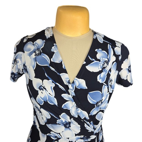 Perceptions Womens Medium Midi Dress Stretch Handkerchief Hem Floral Feminine - Picture 3 of 13