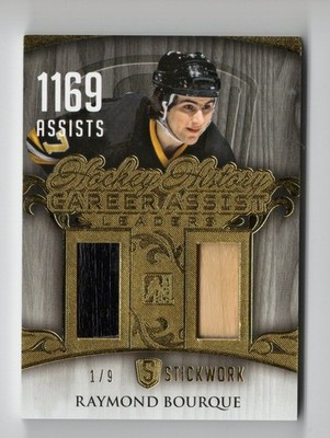 2015 Stickwork Hockey History Career Assist Leaders Stick Raymond Bourque 1/9