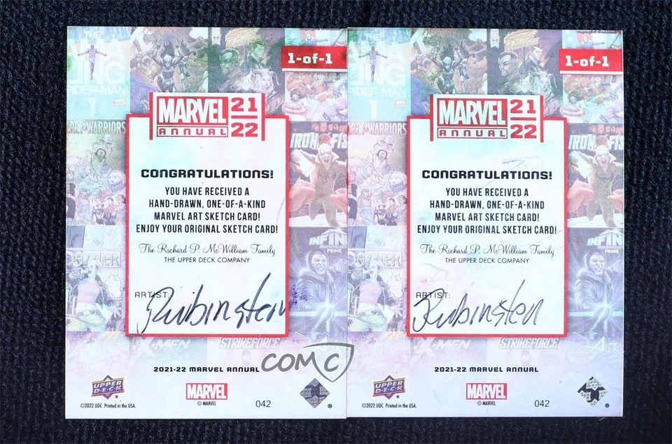 2021-22 Upper Deck Marvel Annual 2-Piece Puzzle Joe Rubinstein Auto Sketch 18x6 - Image 2 of 3