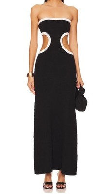 CIN CIN Empire Dress in Black Strapless Long A $420