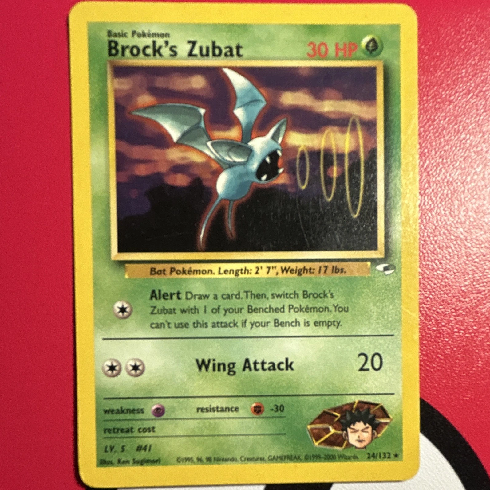 Wizards of the Coast Brock's Zubat 24/132 Gym Heroes Common 30HP Eng 2000