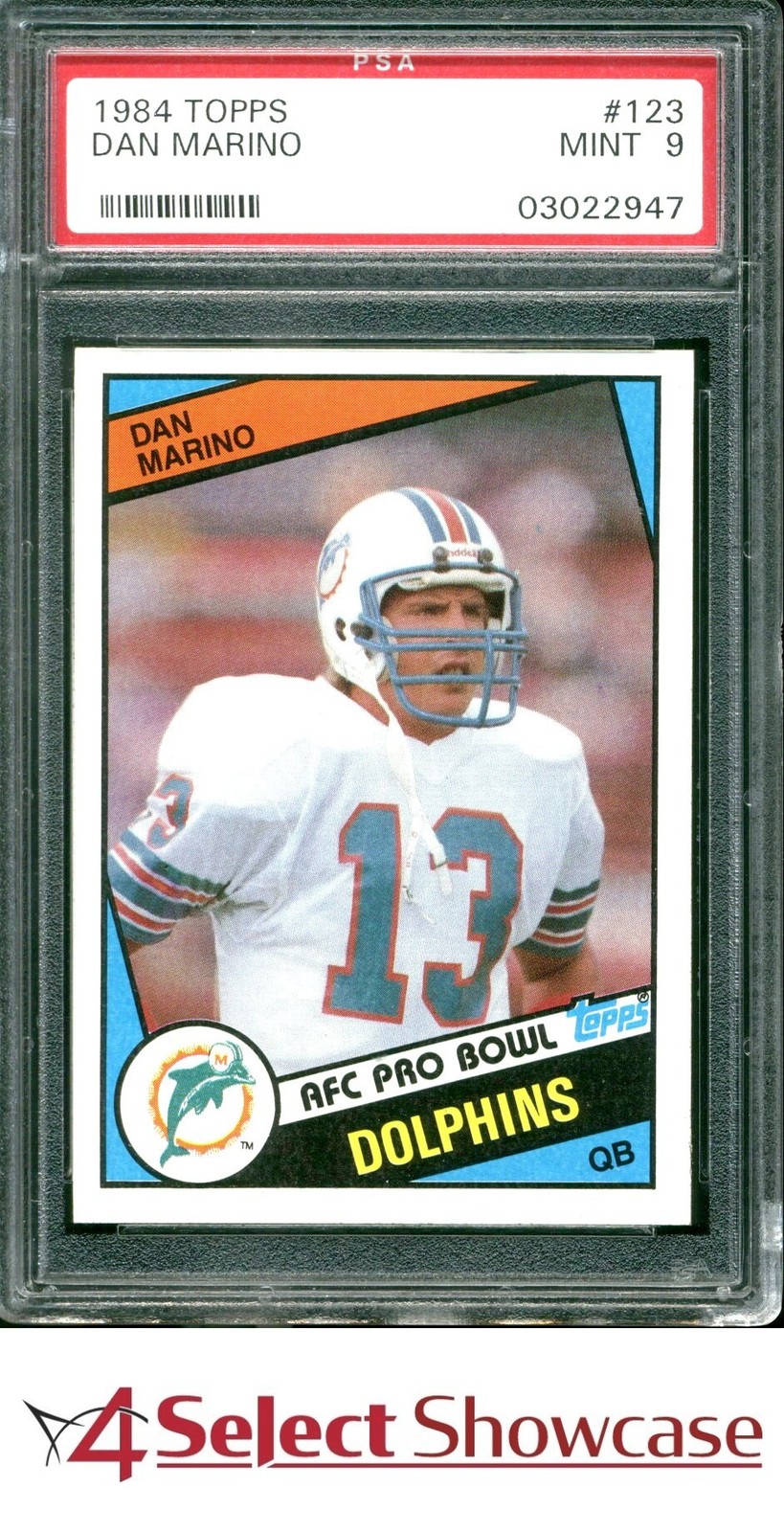 1984 TOPPS #123 DAN MARINO RC DOLPHINS HOF PSA 9