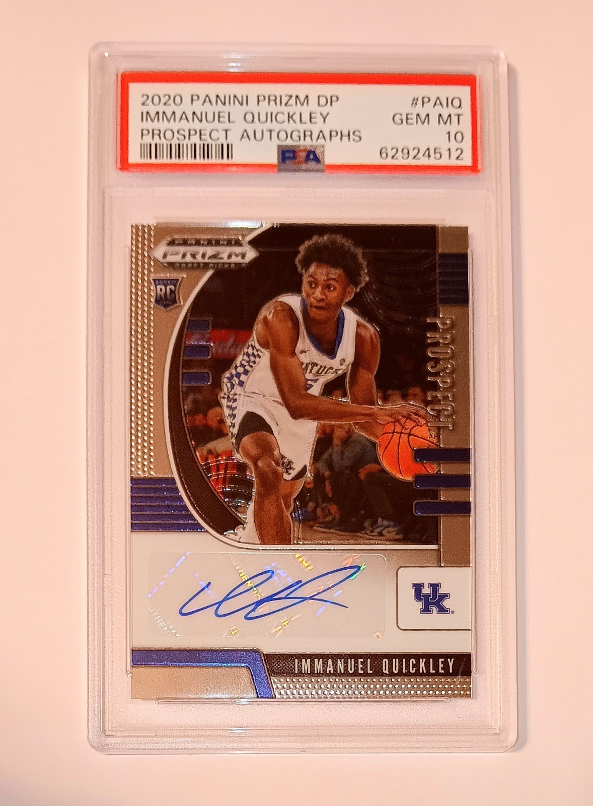PSA 10 - IMMANUEL QUICKLEY Auto - 2020 Panini Prizm DP Prospect Rookie KENTUCKY