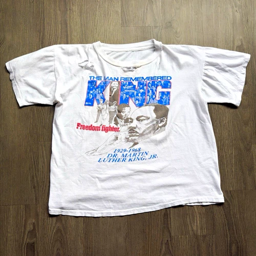90s VINTAGE MLK THRASHED FADED RAP TEE SINGLE STITCH 1990s vintage concert t-shirt, vintage, single stitch, B+ condition