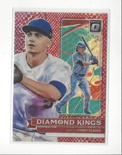 2022 Donruss Optic Red Dragon Prizm #15 Corey Seager (Diamond Kings) Rangers /99