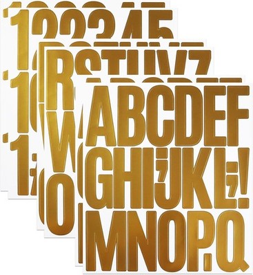 3 Zoll selbstklebende Buchstaben Zahlen Aufkleber, 6 Blatt Vinyl zum Aufkleben großes Alphabet St