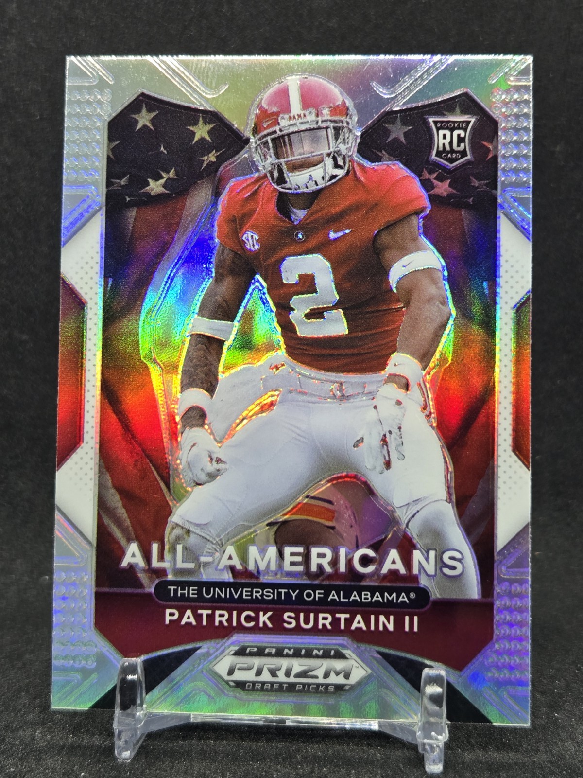2021 Panini Prizm Draft Picks All American #199 Patrick Surtain II Rookie Silver