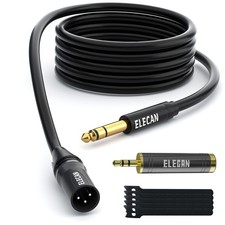 6.35mm 1/4 Inch TRS to XLR Cable 50 Ft, Balanced Professional Shielded Ster...