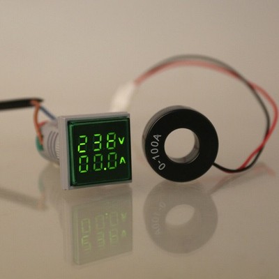 0-100A LED Digital Voltmeter Ammeter Voltage Gauge Dual Display Current Meter