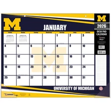 Turner Licensing,  Michigan Wolverines 2026 Large Desk Pad, 17'' X 22'', 12-Mont