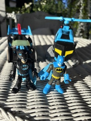 Imaginext Batman Lot Batcopter Batmobile 2 Vehicles 2 Figures DC Super Friends