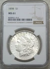 1898 P Morgan Silver Dollar NGC MS61 Frosty Just Graded New Holder #A226G