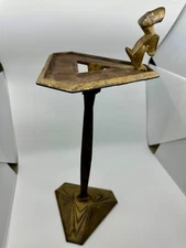 VERY RARE: Vintage Scottish Terrier Geometric Art Deco Cast Iron Smoking Stand