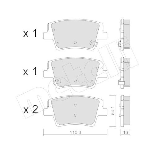 Plaquettes de frein haute performance Metelli 22-1284-0 premium pour disques Hyundai
