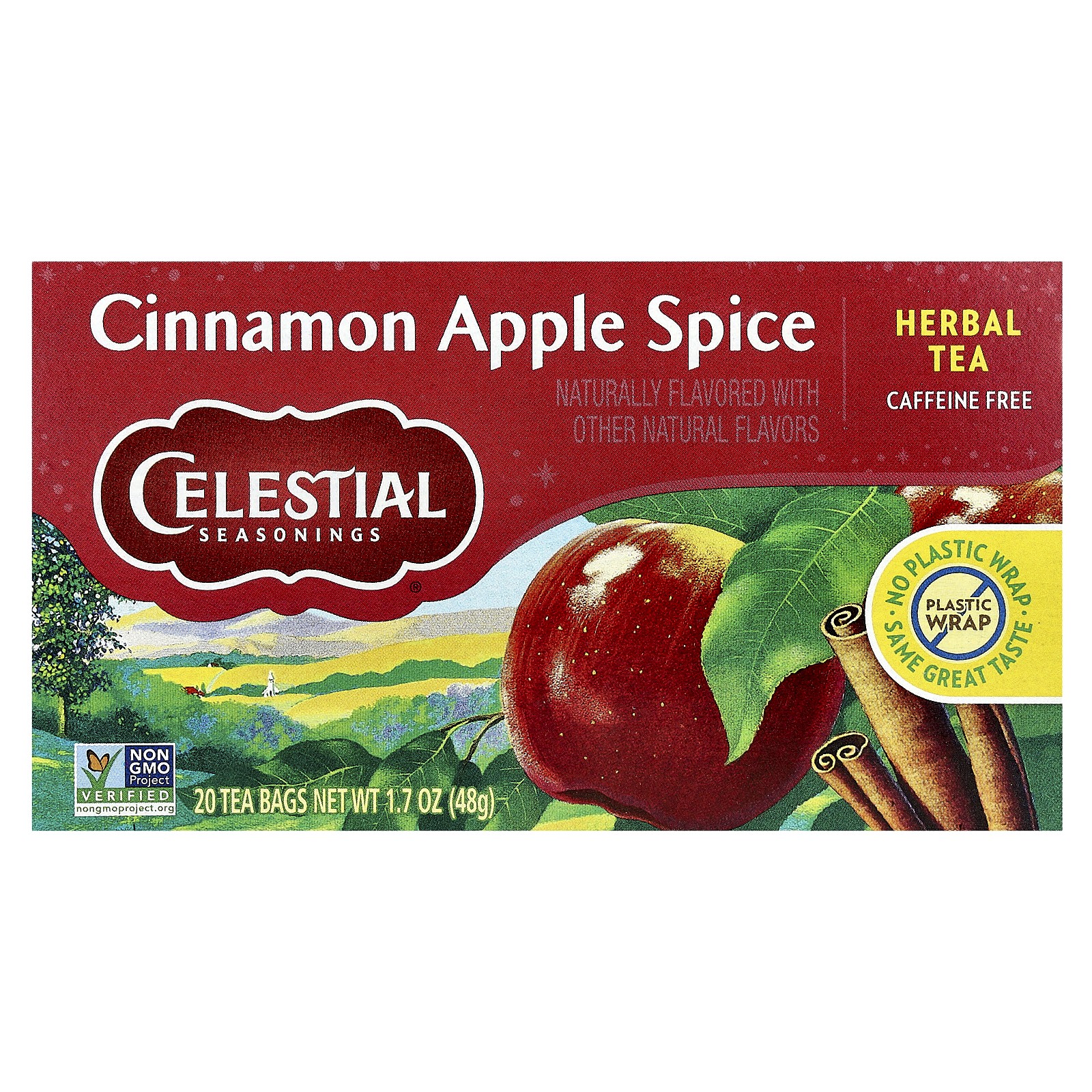 Травяной чай с корицей и яблоками без кофеина 20 пакетиков 17 унции 48 г 2190₽