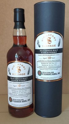 Bunnahabhain 10 Cask Strength , Signatory Vintage , 65%  , Single Malt Whisky