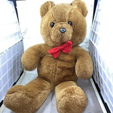 Vintage 1986 Dakin Brown Honey Jo Teddy Bear 23 Plush Red Bow Tie Fun Farm