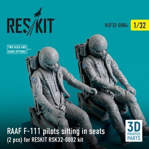 Reskit RSF32-0004 1/32 RAAF F-111 Pilots Sitting in Seats (2 Pcs) for