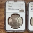 1922-P  $1 PEACE SILVER DOLLAR  "PHILADELPHIA MINT"  NGC MS61