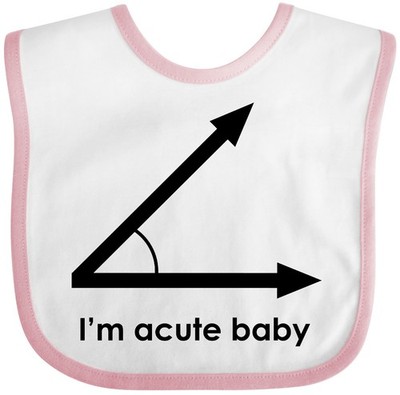 Inktastic I'm Acute Baby Funny Math Pun Baby Bib Cute Geek Adorable Angle Idea