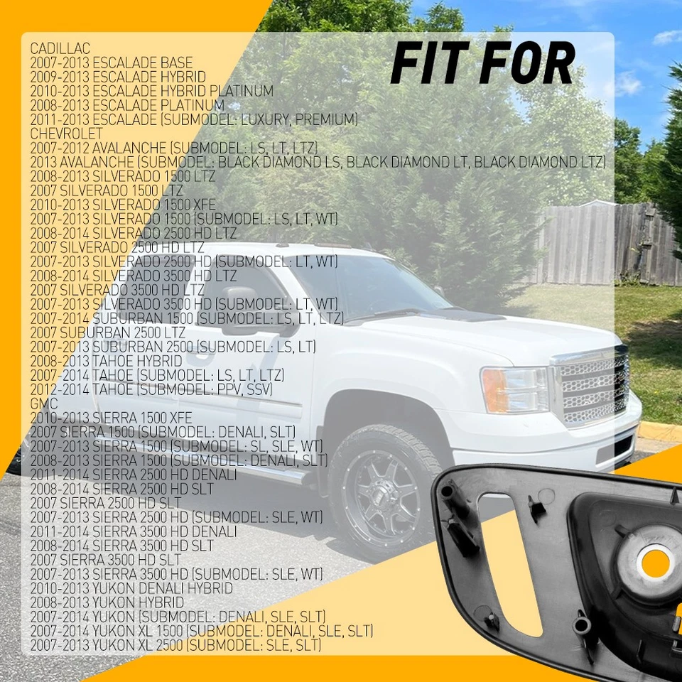 Manija de puerta delantera derecha izquierda interior lateral 2007-2014 para Chevrolet Tahoe Avalanche Foto 2 de 4