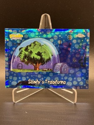 2025 Topps Chrome SpongeBob Blue Bubblefractor Sandy's Treedome /99