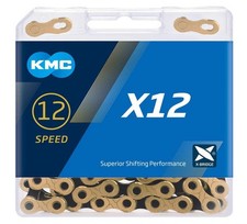 KMC X12 12 Speed Gold/Black Mountain Bike Chain 126L fit SRAM Campagnolo
