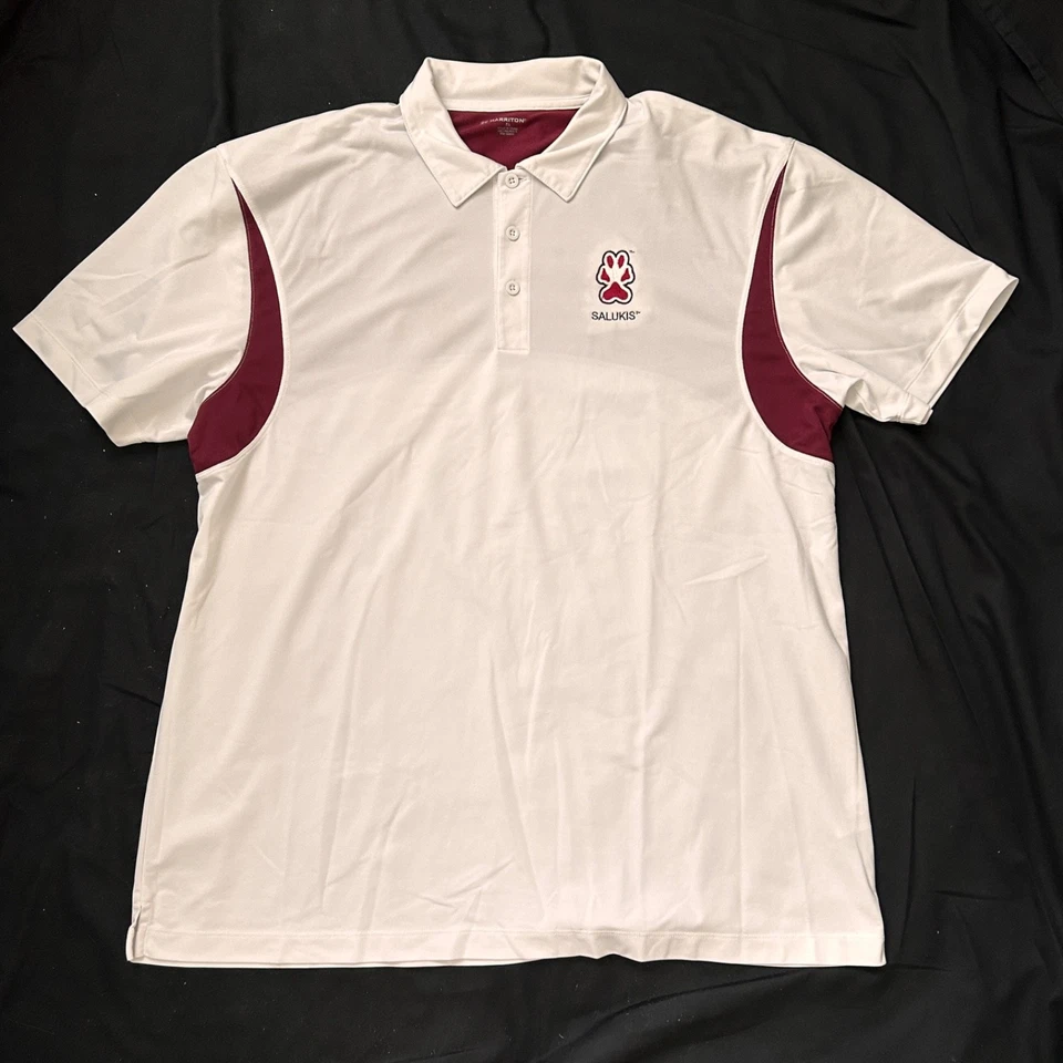 Camisa Polo Southern Illinois Salukis XL Blanca - Borgoña Manga Corta Poliéster Foto 4 de 4