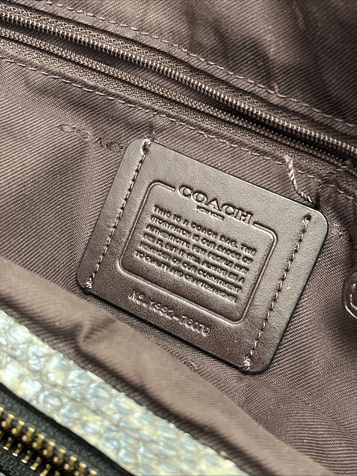 Borsa a tracolla Coach Exotic Dalton 31 in pelle pelle di serpente scamosciata grigio erica nero