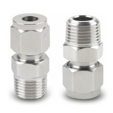2x Stainless Steel 304 Compression Tube Fitting Adapter 3/8" OD x 3/8" NPT C582
