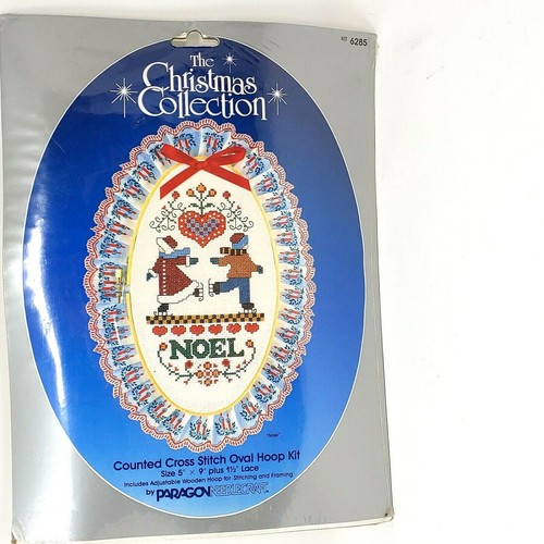Paragon Noel Eislaufen Kreuzstich Oval Hoop Kit 5 x 9" Weihnachten Winter 6285 - Bild 8 von 8