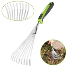 WORKPRO 16" Heavy Duty Stainless Steel Garden Hand Rakes for Loosening Spreading