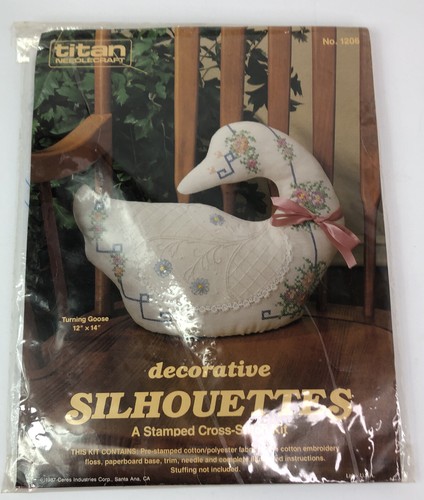Titan Needlecraft Silhouettes Stamped Cross Stitch Turning Goose 1206