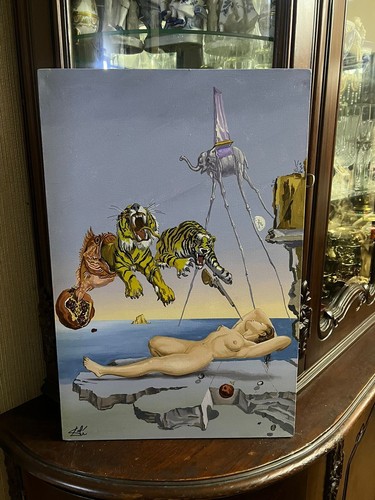Salvador Dali - Amazing Oil Canvas - Signed - Stamped - Artist