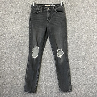 Levi's Women's Size 29 x 30 721 Gray Distressed High Rise Skinny Jeans
