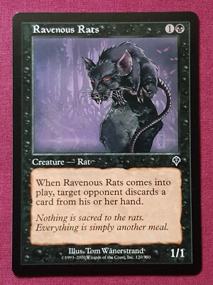 Magic The Gathering INVASION RAVENOUS RATS black card MTG | eBay