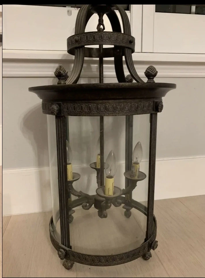 Linterna Interior Colgante Bronce Francés 4 Luces Colección Chatham World Imports Foto 2 de 3