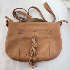 Lucky Brand Brown Leather Crossbody Adjustable With Tassel