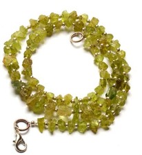 Natural Peridot Gemstone 6 to 10mm Size Unpolished Nugget Beads 18 Inch Necklace