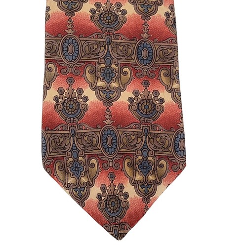 Vtg Oscar de la Renta Silk Tie Old World Necktie Geometric Designer Silky USA