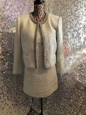 Alice + Olivia Tweed Blue & Off White A-Line Dress Sz 8 AUTHENTIC NWT