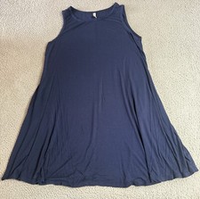 WEACZZY Womens Swing Dress Navy Blue Sleeveless A Line Casual Sundress Size XL