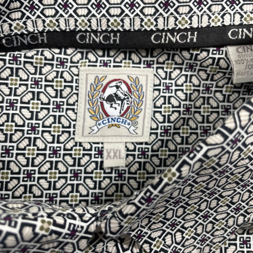 Camisa de vestir Cinch XXL manga larga abotonada cuello botón bolsillos 100 % algodón Foto 3 de 4