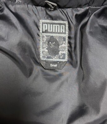 BAPE PUMA Long Hoodie Down Jacket black ABC camo A Bathing Ape