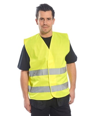 1 PERSONALISIERTE BEDRUCKTE HOCHSICHTBARE BUSINESS ARBEITSKLEIDUNG WESTE DRUCK VORNE & HINTEN